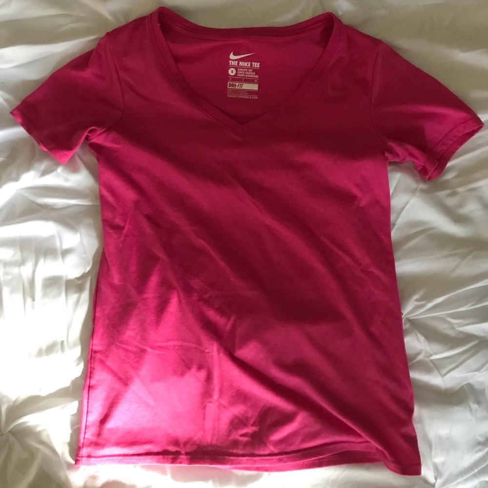 Pink nike dri fit tee